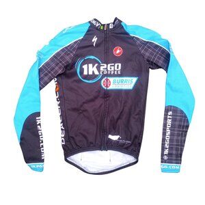 Castelli Cycling Jersey Men’s Medium Long Sleeve Full Zip Pockets Fleece Thermal